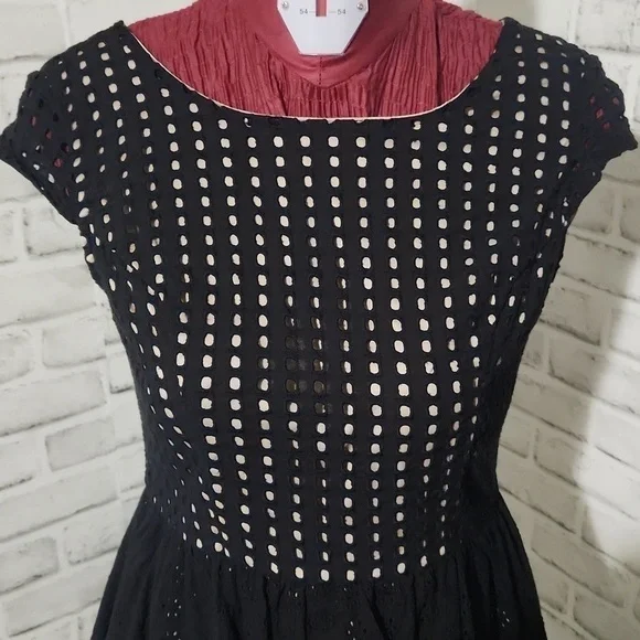 exhilaration Black Eyelet Lined SZ L Dress - Picture 7 of 9